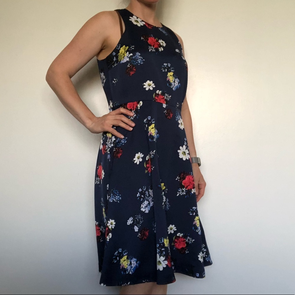Navy floral dress